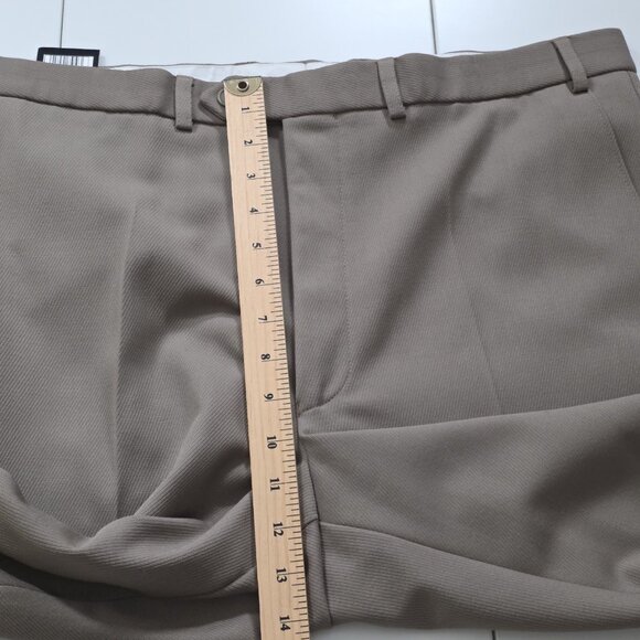 Marks Spencer Pants Mens 38 x 31 Beige Zip Wool Blend Pockets Classic Trousers - Picture 7 of 16